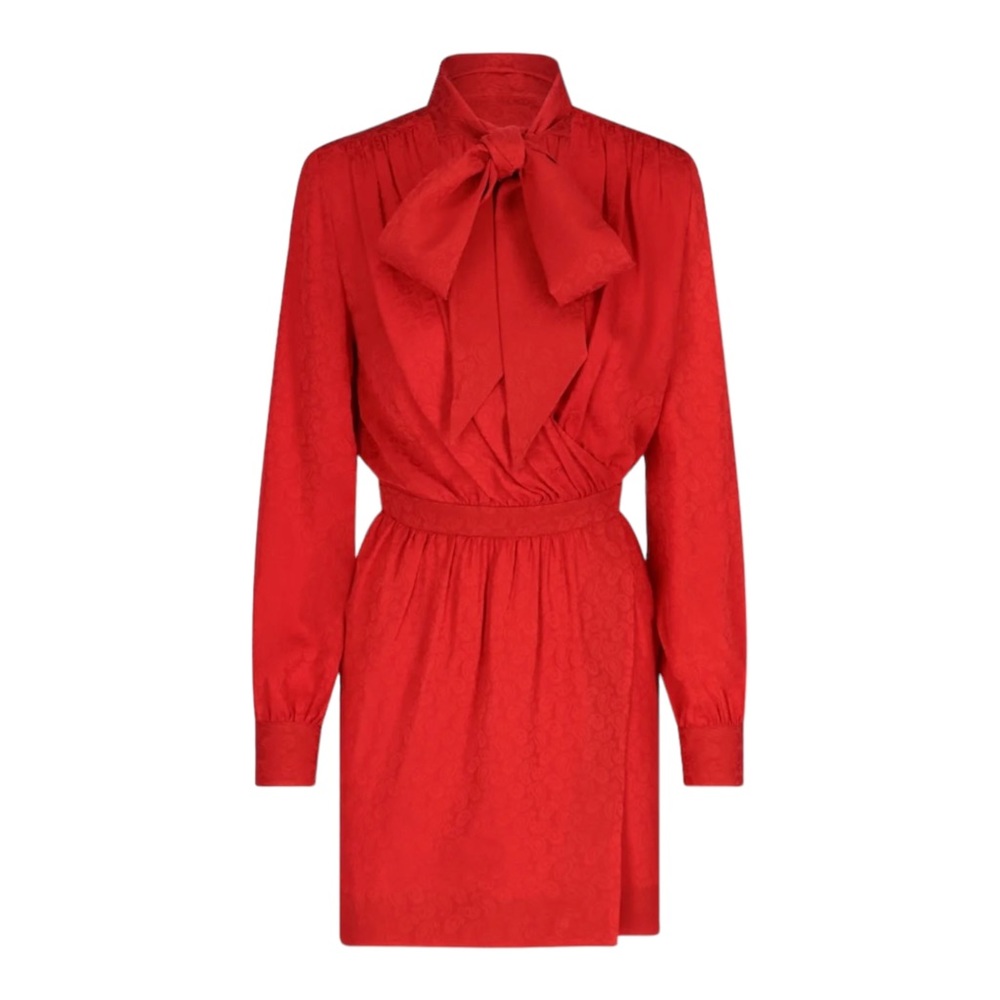 Saint Laurent BowJacquard Dress
